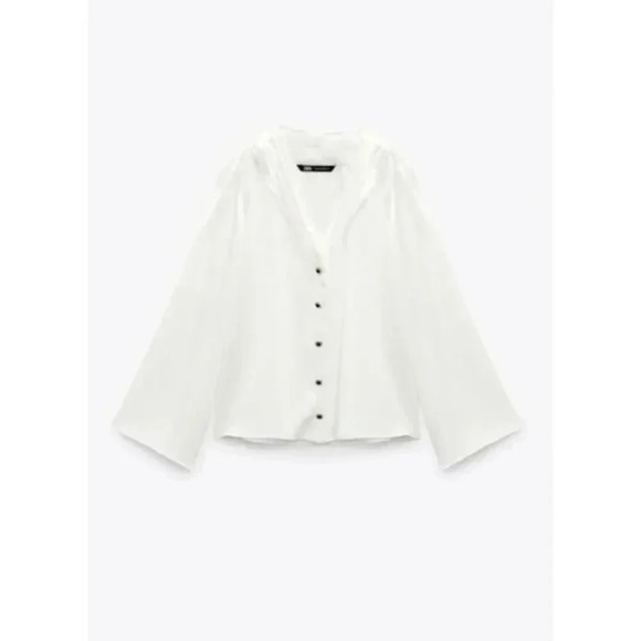 ZARA GATHERED SATIN EFFECT top - Picture 3 of 11